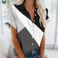 thumbnail image 4 of Mujeres Pantalones Cortos Impresos Manga Corta con Cuello en V Blusa Superior, Casual Y Elegante Corto para las Mujeres Verano Casual, 4 of 5