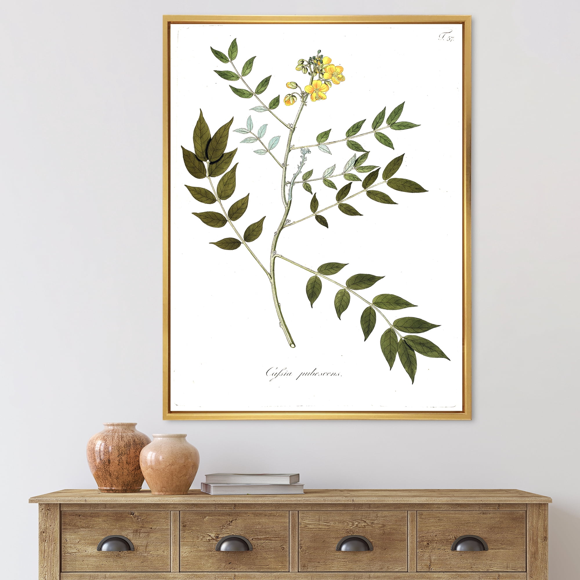 Designart 'Ancient Botanicals XVIII' Traditional Framed Canvas Wall Art Print