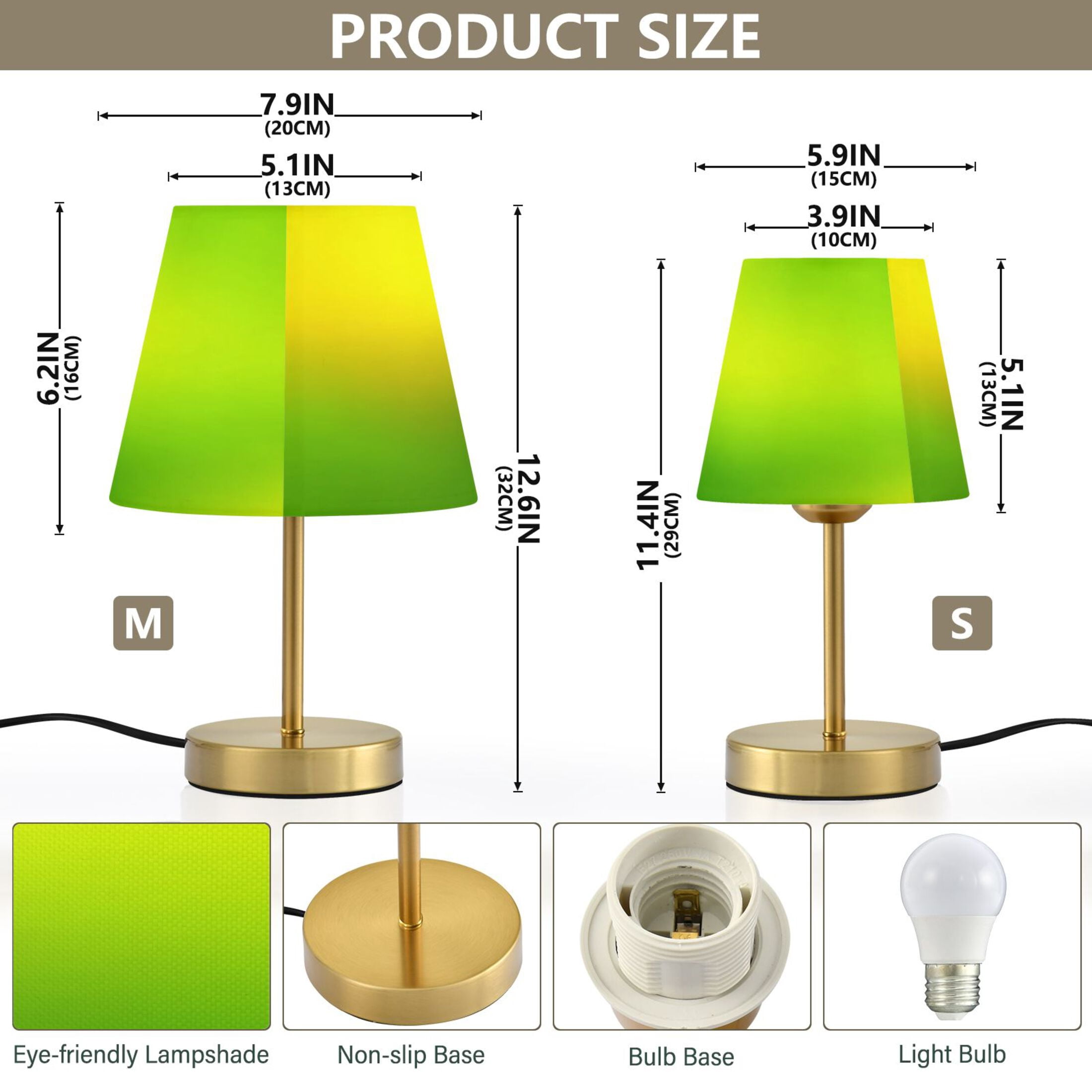 Adjustable 3-Color Light Desk Light Vintage Bronze Table Lamp For Bedroom Office Living Room Yellow Green Gradient Background