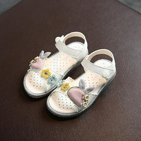 

QISIWOLE Toddler Shoes Baby Girls Princess Soft Non-slip Cartoons Bunny Summer Sandals Discount