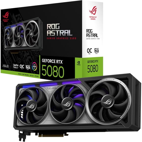 Restored ASUS ROG Astral GeForce RTX 5080 OC Edition Graphics Card NVIDIA, 16GB DDR7 (Refurbished)