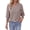Brown-White-Plaid, variant on Plaid Button Down Shirts for Women V neck 3/4 Sleeve Shirt with Smocked Cuffs Dressy Cotton Blouses Tops