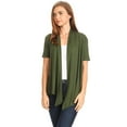 thumbnail image 3 of MOA Collection Casual Open Front Short Sleeve Cardigan, 3 of 5