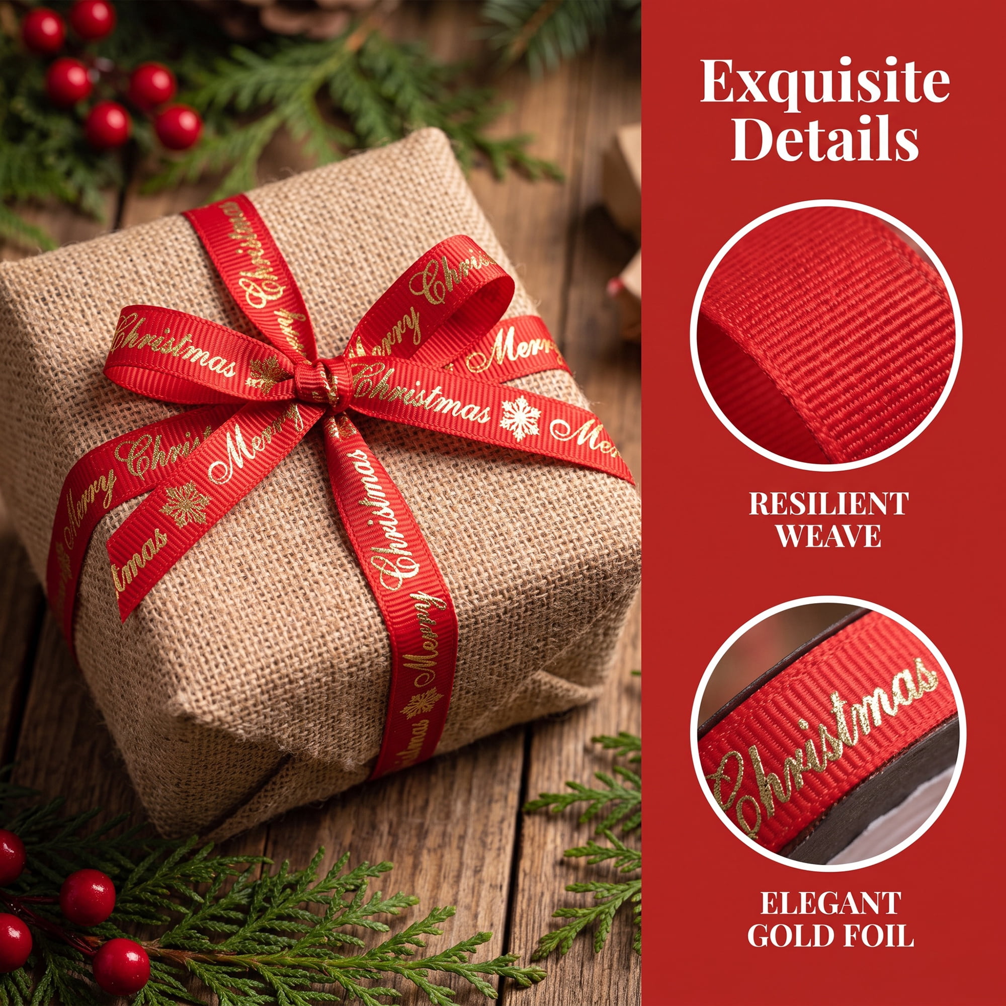 Unique Bargains Vibrant Cartoon Ribbon for Gift Wrapping Red Letter Pattern 5.5 Yard