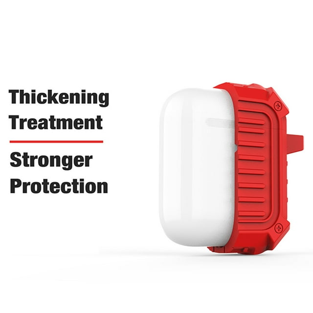 Earphone Case Silicone Cover Wireless Headphone Case shell earphone case Shell Replacement for AirPods 1/2, Red