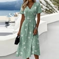 Boho Dresses for Women Short Sleeve Crossover Wrap V Neck Summer Dress — free download