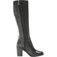 thumbnail image 5 of NATURALIZER Womens Black Ankle Strap Cushioned Stacked Heel Zip-Up Leather Heeled Boots 9.5, 5 of 5