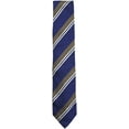 thumbnail image 1 of Bigi Cravate-Milano Cravate Homme Bleu / Marron Argent Diagonal Multi Rayé - Taille Unique, 1 of 1