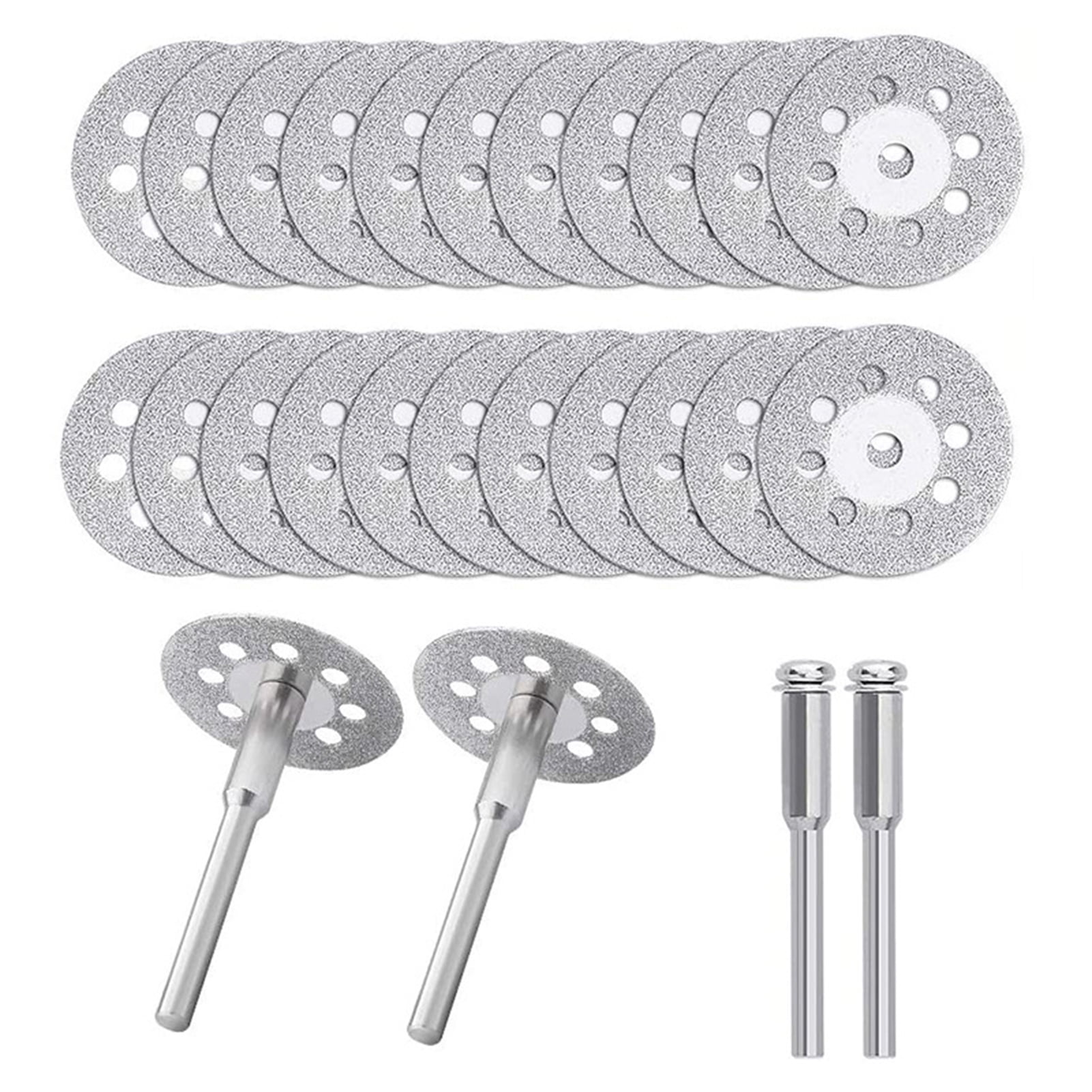Hestya 20 Pieces 22 mm Diamond Cutting Wheel Cut Off Discs Coated Rotary Tools with 4 Pack Mandrel and 2 Pack Screwdriver 