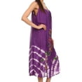 thumbnail image 3 of Sakkas Kira Embroidered Relaxed Fit with Pockets Tank Dress / Cover Up - Purple - OS, 3 of 4