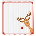 thumbnail image 3 of Ambesonne Christmas Shower Curtain, Reindeer Xmas Theme, 69"Wx84"L, Pale Caramel and Red, 3 of 3