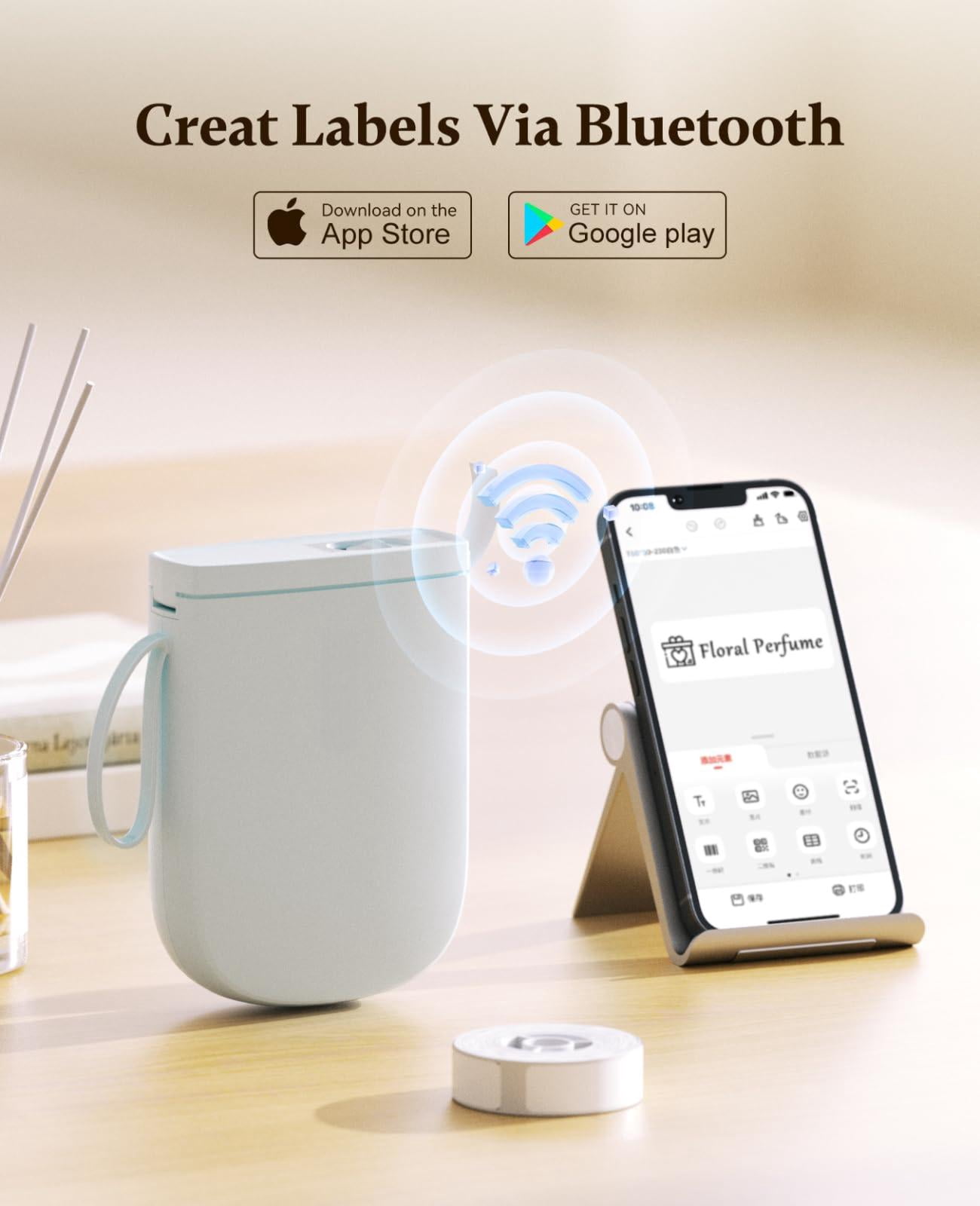 300 Dpi D11 Label Maker Machine With 1 Tape  Mini Portable Printer Thermal Sticker Labeler For Office Home Kitchen School Organization Blue