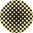 thumbnail image 1 of Ahgly Company Machine Washable Indoor Round Transitional Black Brown Area Rugs, 4' Round, 1 of 7