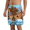 thumbnail image 2 of KLL Animals on Noah's Ark Men's Casual Summer Beach Shorts Hawaiian Shorts with Pockets-Small, 2 of 9