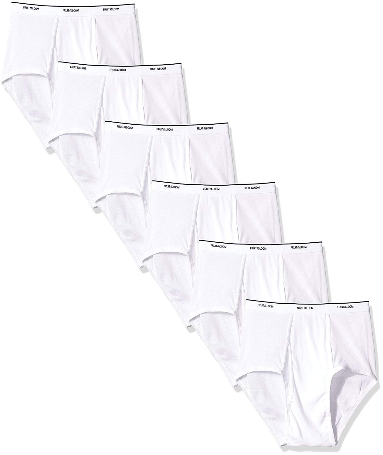 Fruit of the Loom Men's Tag-free 100% Cotton White Classic Briefs ...