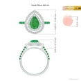 thumbnail image 5 of ANGARA Natural Pear-Shaped Emerald Two Tone Ring with Double Halo in 14K White Gold for Women (Size-8x6mm) | May Birthstone, Birthday, Anniversary, Jewelry Gift for Women | Natural Emerald Ring, 5 of 10