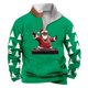thumbnail image 1 of Sudadera sin capucha para hombre, de invierno, con cuello alto, cremallera, estampado navideño, jersey de manga larga, sudadera con capucha, blusa de poliéster para hombre, 1 of 2