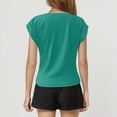 thumbnail image 5 of LIUJUNSHOP Women's Comfy Casual Summer Tops Short Sleeve V Neck Blouses T Shirts Twist Knot Basic Tees, 5 of 5