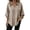 Khaki, variant on Women's 3/4 Dolman Sleeve Tops Lightweight Thin Casual Collared V Neck Blouses Oversized Casual Curved Hem Solid Color Shirts XXL