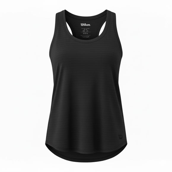 Tank Top Deportivo Wilson para Mujer Jacquard Wave Color Negro Talla EG
