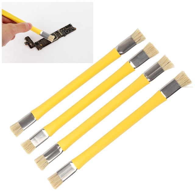 4PCS Cepillo Anti Estático, Cepillo Seguro ESD De Doble Cabeza Cepillo Duro Aislante Para Reparación De Teléfonos Limpieza De Circuitos Con Antideslizante 2 Colores