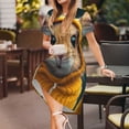 thumbnail image 3 of Lsque Modern Yellow Sweater Guinea Pig Print Women's Casual Dress T-Shirt Summer Short Sleeve Scoop Neck Swing Dresses, 3 of 6