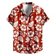 thumbnail image 3 of Women's Hawaiian Shirts Summer Floral Tropical Print Short Sleeve Button Down Tops Beach Vacation Collar Casual Blouses, 3 of 4