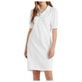 thumbnail image 3 of LAUREN RALPH LAUREN Womens White Elbow Sleeve Point Collar Above The Knee Wear To Work Shift Dress M, 3 of 3