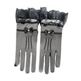 thumbnail image 4 of Guantes cortos elegantes de encaje, guantes de boda, largos hasta la muñeca, de moda, dedo completo. negro, 4 of 9