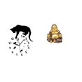 thumbnail image 1 of Reloj colgante silencioso de gato con movimiento silencioso y escultura de Buda Maitreya, adorno Feng Shui para sala de estar, comedor, escuela, fiest, 1 of 8