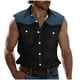 thumbnail image 1 of Camisas de Cuello para Hombres Moda Casual Patchwork Turndown Bolsillos sin Mangas Tanque Deportivo, Poliéster, 1 of 5