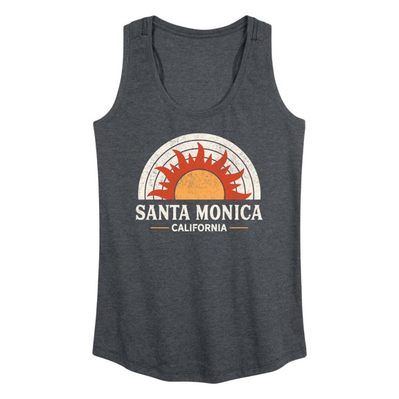 Instant Message - Santa Monica Caluifornia - Sunset - Women's Racerback Tank Top
