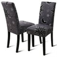 thumbnail image 6 of Fuloon 4 Pcs Dining Chair Cover Purple Stretch Jacquard Seat Slipcover for Home (Moon and Star), 6 of 7