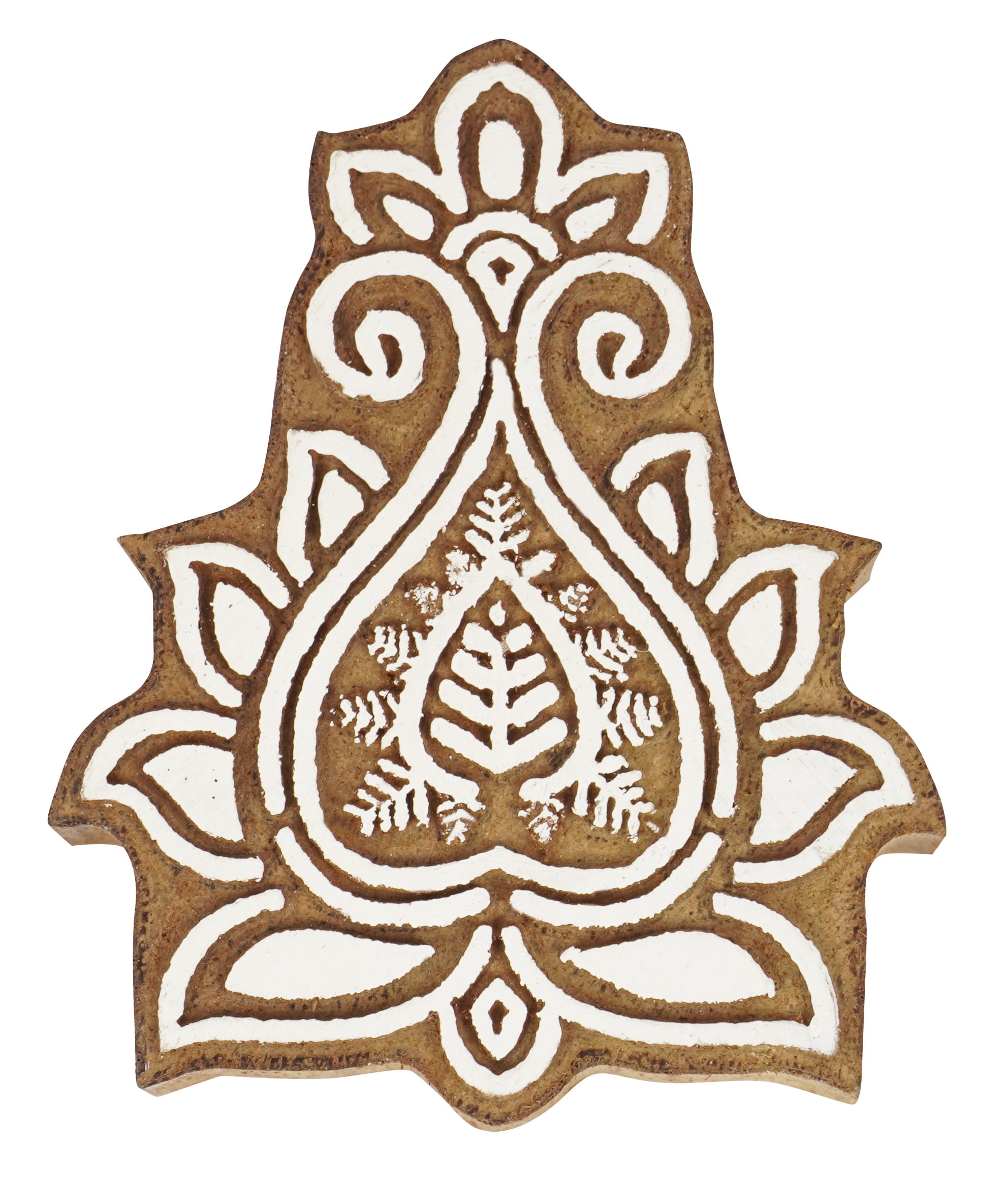 Mandala Design Tree Still Life wooden printing block stamp hand curved fabric print