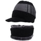 thumbnail image 5 of Gorro bufanda de dos piezas Gorro de punto para hombre bufanda otoño e invierno más gorro de terciopelo gorro de lana cálido, 5 of 6