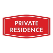 Fancy Private Residence Sign (Red) - Small