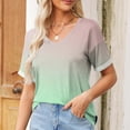 thumbnail image 2 of KeFaWanJu Womens Printed Tshirts under $10 Plus Size Blouses for Women Dressy V-Neck Short Sleeve Fashion Casual Pullover Tops, 2 of 8