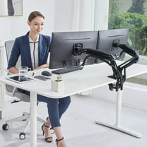 REHISK Ergonomic Dual Monitor Mount for Maximum 32" Screen