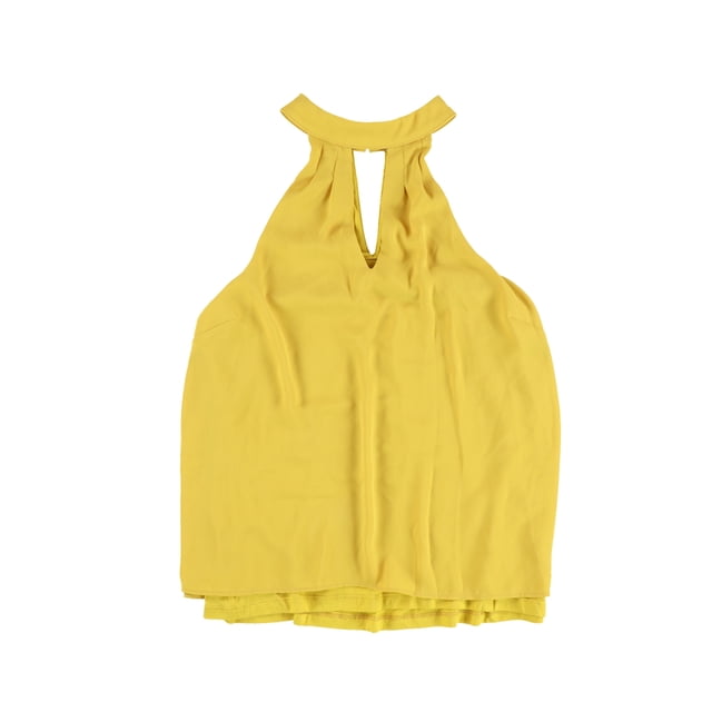 bar III Blusa con hombros descubiertos y abertura para mujer, amarillo, XS