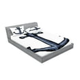 thumbnail image 2 of Ambesonne Ocean Fitted Sheet & Pillow Sham Set, Nautical Anchor Safety, Queen, Grey White, 2 of 2