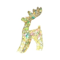 Reindeer Christmas Decor - Outdoor Christmas Decorations Deer - 13.77" Lighted Prismatic Reindeer with LED Lights - Outside Yard Decor Kit - Light Yellow