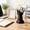Black-Free Size/BK, variant on Castle Pen Caddy Desk Pen Holder with 4 Slots Desktop Stationery Organizer for Pens Pencils Markers Scissors Office Desk Study Table Dorm Room Teacher Desk Home Organization Back to School Storage