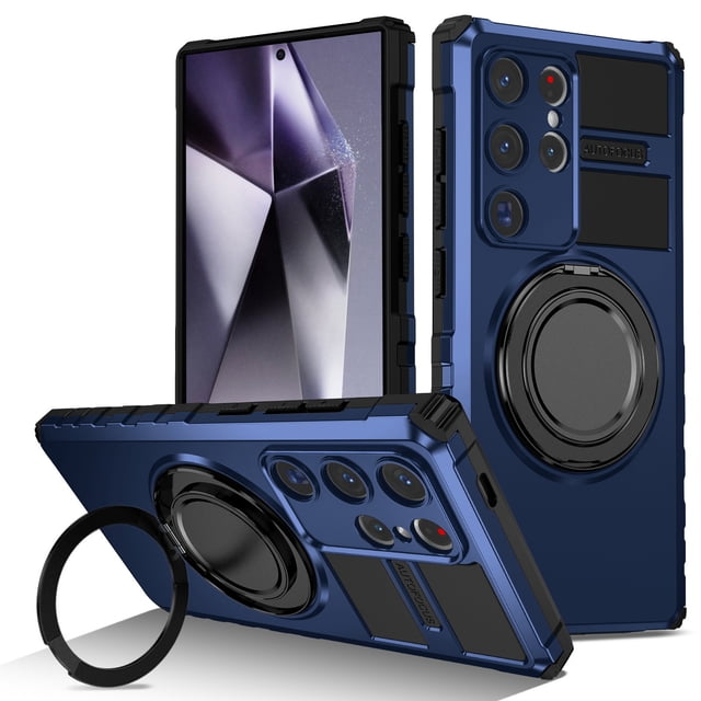 Big Savings! S25 Ultra Case with 360° Rotatable Magnetic Stand, Military-Grade Shockproof Protective Cover, Full Body Magnetic Phone Case for S25 Ultra
