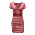 thumbnail image 2 of Gspmoly Robes d'Été pour Femmes 2025, Robe à Enfiler Imprimée à Col Rond et Manches Courtes pour Femmes, Robes de Cocktail Économies d'Été, 2 of 3