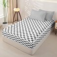 thumbnail image 2 of Erosebridal Minimal Grid Pattern Zipper Twin Comforter Sets with Fitted Sheet and 2 Pillowcases,Square Lattice Print Zipper Bedding Set,Charcoal Gray,Reversible, 2 of 6
