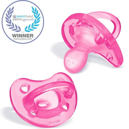 Chicco PhysioForma® Orthodontic One-Piece Silicone Pacifier, 2-Pack, 6-16m - Pink