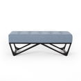 thumbnail image 3 of Modern Fabric Ottoman with Enduring Style Light Blue, 3 of 11