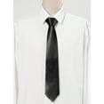 thumbnail image 2 of INSPIRE CHIC Men's Solid Color Formal Casual Party Wedding Self Tied Neckties Black, 2 of 5
