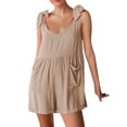 thumbnail image 1 of HBFAGFB Combinaisons pour Femmes Col Rond Sans Manches Amples et Décontractées avec Poches Kaki Taille TP, 1 of 2