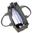 thumbnail image 3 of Bolsa bandolera de lona con estampado de letras, de hombro para mujer de arte simple (verde militar), 3 of 9